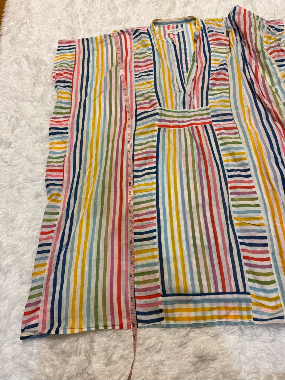 EMERSON FRY Short Caftan Coverup Rainbow Stripe - Picture 11 of 16